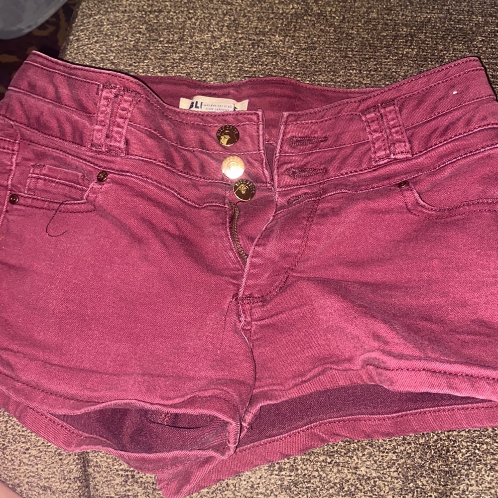 burgundy blue spice short shorts size 5